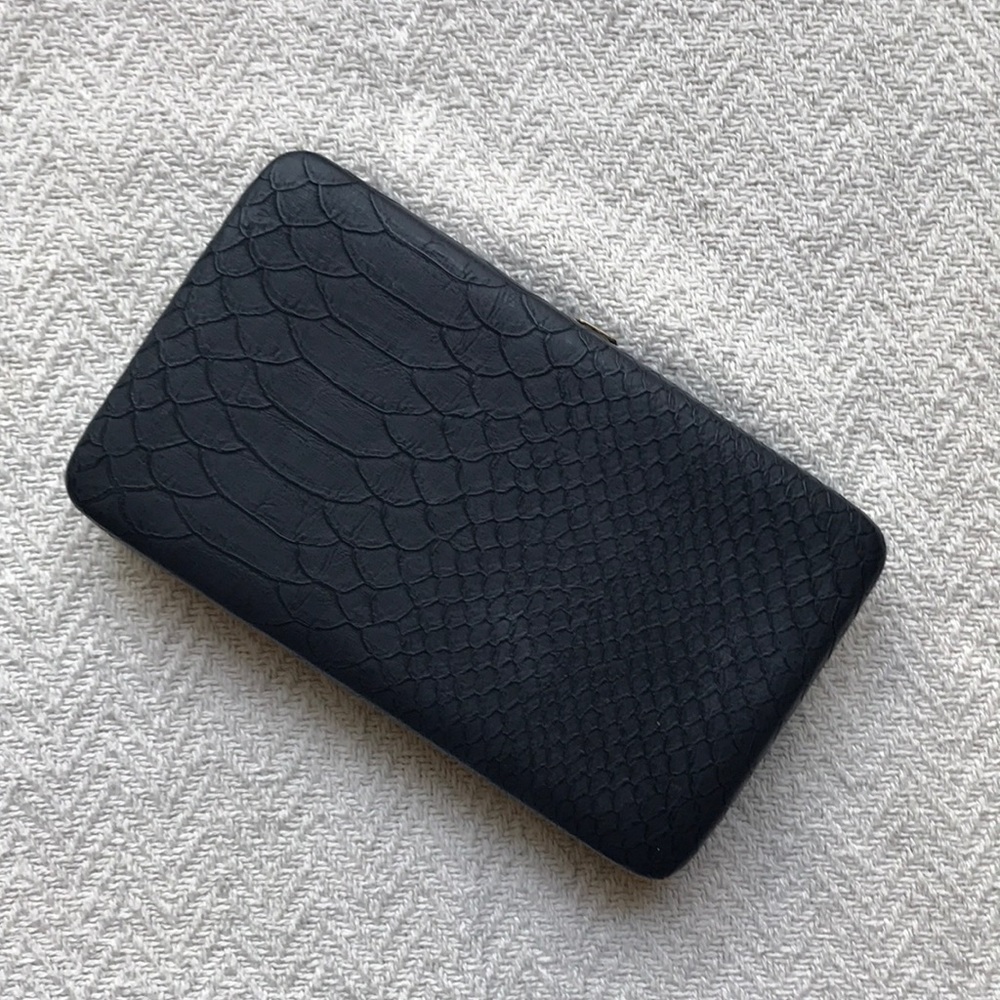 Black Leatherette Clutch/Wallet